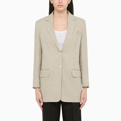 Single-breasted sand linen jacket - Max Mara - Modalova