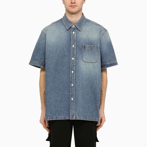 Camicia a manica corta blu in denim - Givenchy - Modalova