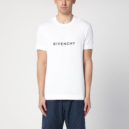 T-shirt slim Reverse bianca con logo - Givenchy - Modalova