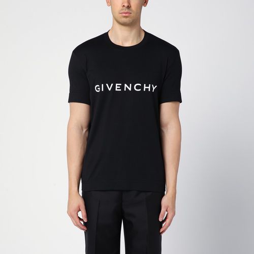 T-shirt Archetype nera in cotone con logo - Givenchy - Modalova