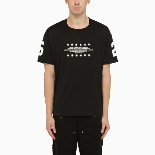 T-shirt girocollo nera con stampa grafica - Givenchy - Modalova