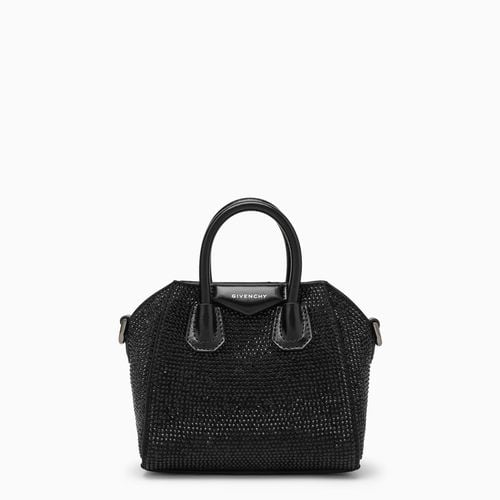 Borsa Antigona micro nera con strass - Givenchy - Modalova