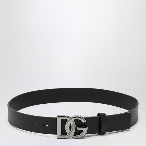 Black belt with rutenium DG plaque - Dolce&Gabbana - Modalova