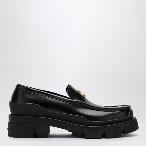 Mocassino nero in pelle con logo - Givenchy - Modalova