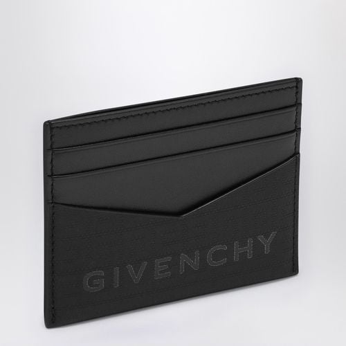 Portacarte nero in pelle con logo - Givenchy - Modalova