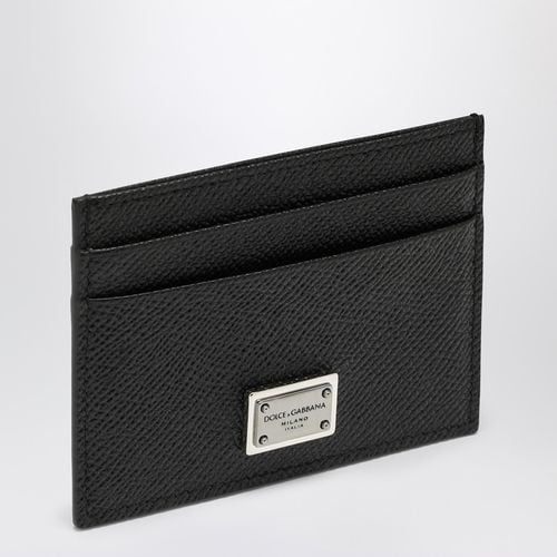 Black card holder with logo plaque - Dolce&Gabbana - Modalova