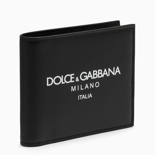 Portafoglio bi-fold in pelle con logo - Dolce&Gabbana - Modalova