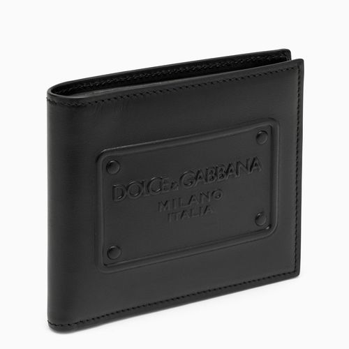 Leather bi-fold wallet with logo - Dolce&Gabbana - Modalova