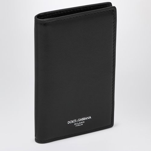 Leather vertical card holder with logo - Dolce&Gabbana - Modalova