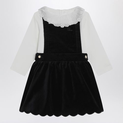 Abito bianco e blu in velluto - Chloé - Modalova