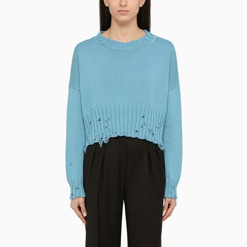 Blue jersey with wear details - Marni - Modalova