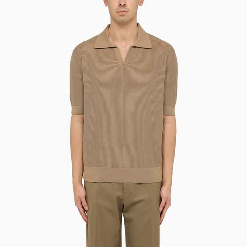 Beigefarbenes geripptes Poloshirt aus Baumwolle - Dolce&Gabbana - Modalova