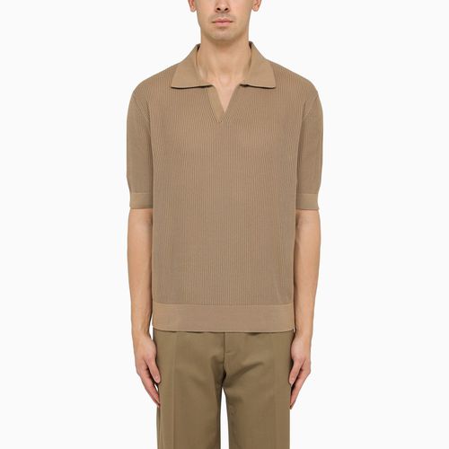 Polo a costine beige in cotone - Dolce&Gabbana - Modalova