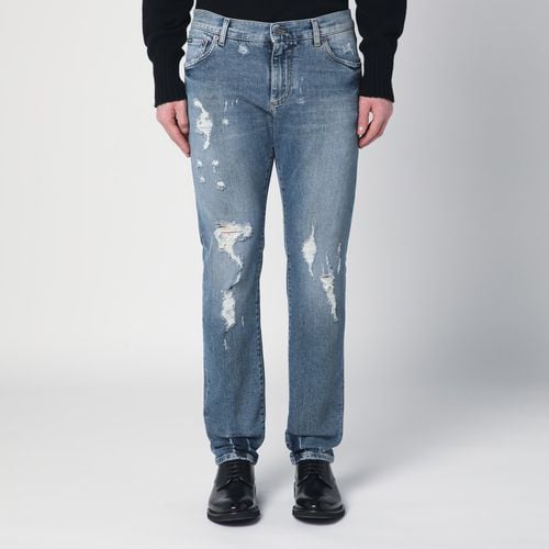 Jeans con strappi in denim stretch - Dolce&Gabbana - Modalova