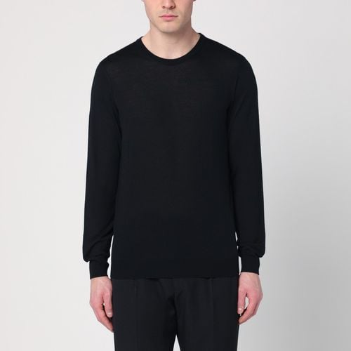 Black wool crew-neck sweater - Drumohr - Modalova