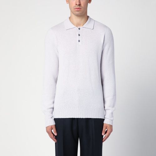 Platinum-coloured wool polo jumper - Drumohr - Modalova