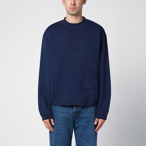 Indigo cotton fleece crew neck sweatshirt - Brain Dead - Modalova