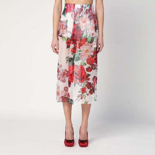 Chiffon-Seidenrock mit Rosenmuster - Dolce&Gabbana - Modalova