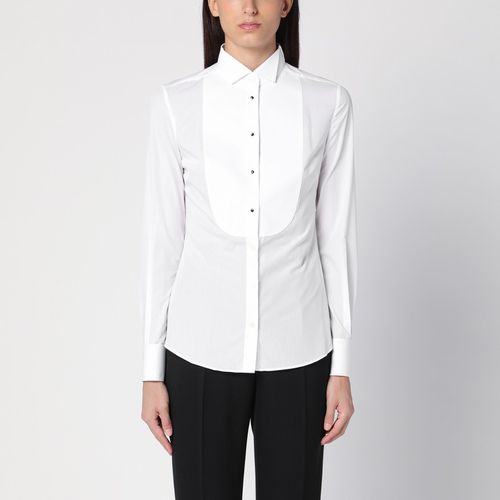 Camicia bianca con plastron in piquet - Dolce&Gabbana - Modalova