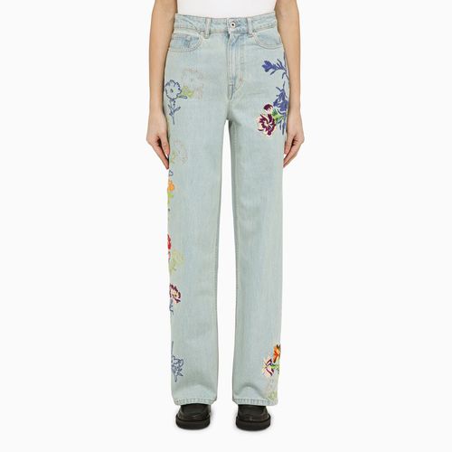 Jeans with denim flower embroidery - KENZO - Modalova