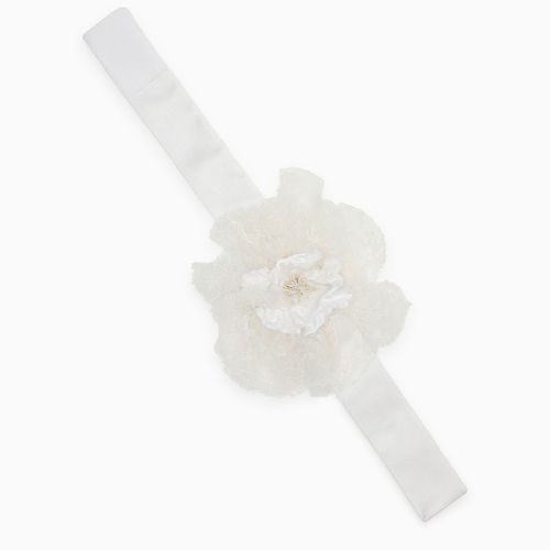 White choker with silk blend flower - Dolce&Gabbana - Modalova