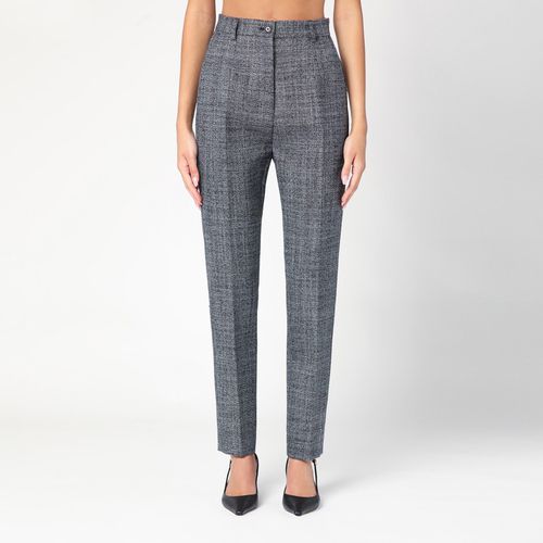 Anthracite grey tweed cigarette trousers - Dolce&Gabbana - Modalova