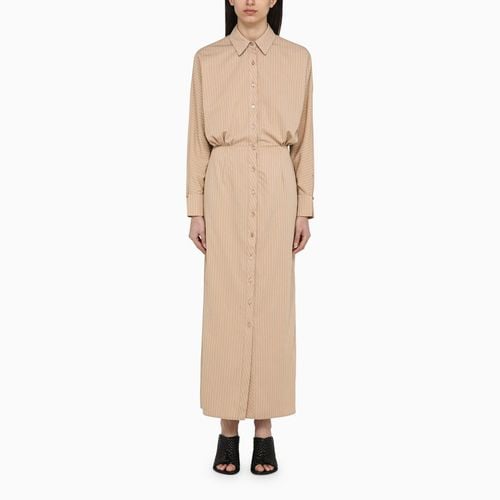 Desert-coloured striped viscose blend chemisier dress - Federica Tosi - Modalova