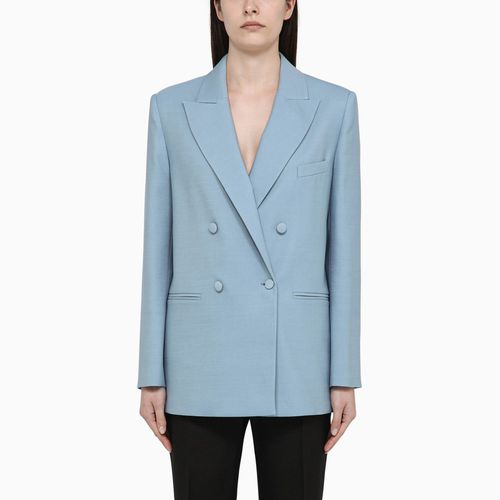 Cerulean double-breasted jacket in wool blend - Federica Tosi - Modalova