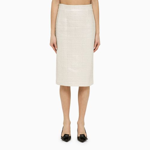 Silver cotton-blend midi skirt - Federica Tosi - Modalova