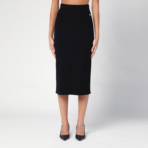 Longuette skirt with DG plaque - Dolce&Gabbana - Modalova