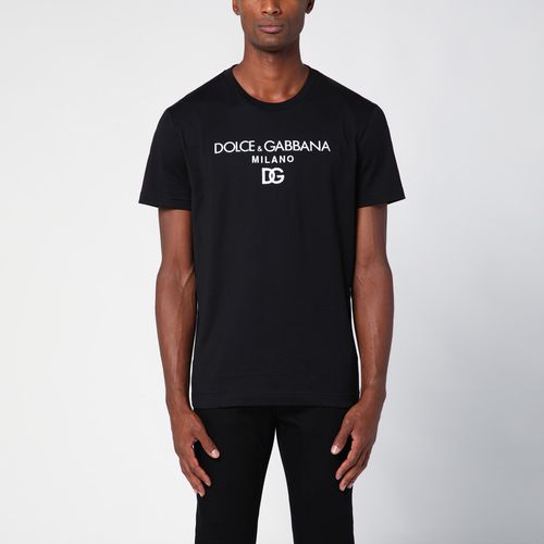 Black cotton T-shirt with logo - Dolce&Gabbana - Modalova