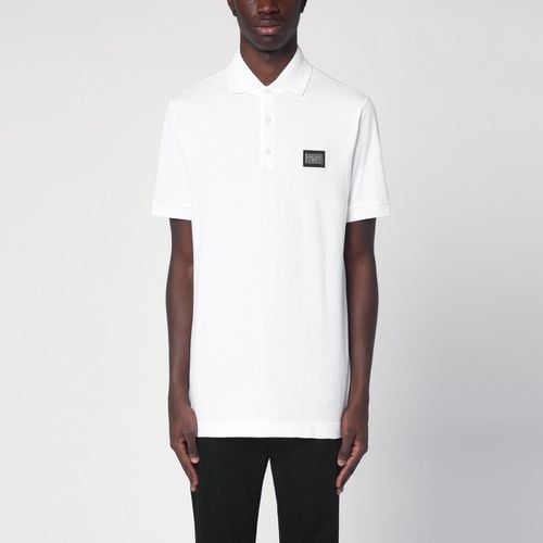 White polo with logo plaque - Dolce&Gabbana - Modalova