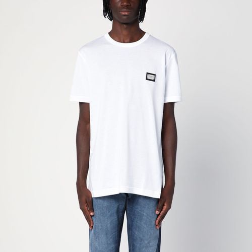 White t-shirt with logo plaque - Dolce&Gabbana - Modalova