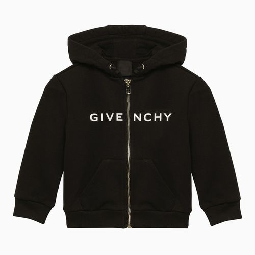 Felpa con cappuccio nera in cotone con logo - Givenchy - Modalova