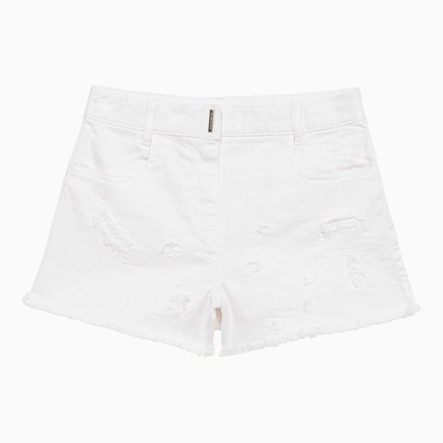 Short bianco in cotone con usure - Givenchy - Modalova