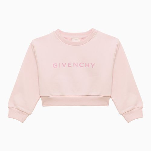 Felpa cropped in misto cotone con logo - Givenchy - Modalova