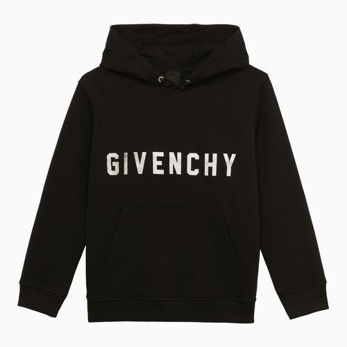 Felpa con cappuccio nera in cotone con logo - Givenchy - Modalova