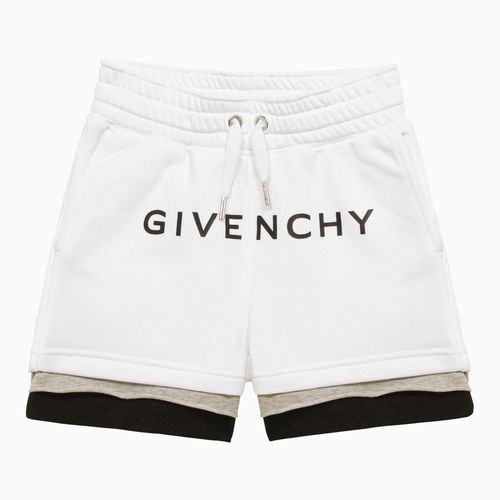 Short bianco in misto cotone con logo - Givenchy - Modalova