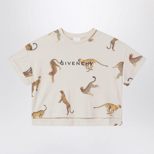 Creme Crop-T-Shirt mit Leoparden - Givenchy - Modalova