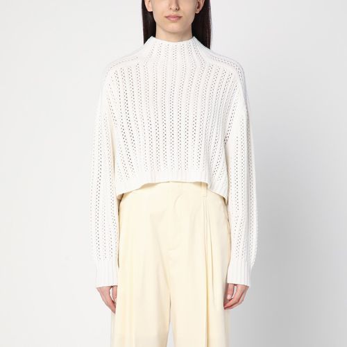 Maglia in lana e cashmere traforata bianca - Max Mara - Modalova