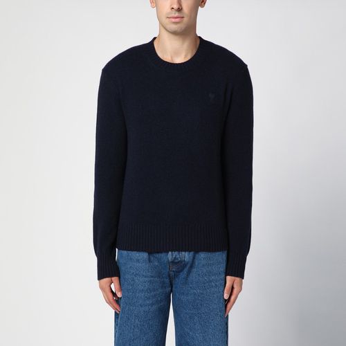 Navy cashmere Ami De Coeur sweater - Ami Paris - Modalova