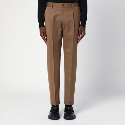 Brown wool blend trousers - Santaniello - Modalova