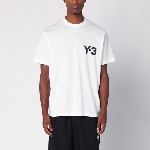 T-shirt bianca in cotone con logo - adidas Y-3 - Modalova