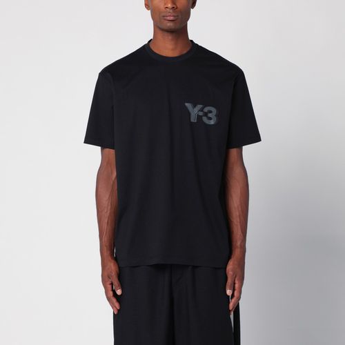 T-shirt nera in cotone con logo - adidas Y-3 - Modalova