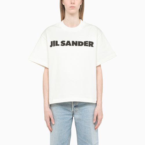 T-shirt bianca boxy con stampa logo - Jil Sander - Modalova