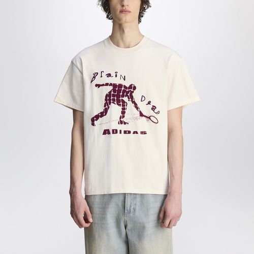 Elfenbeinfarbener Baumwoll-T-Shirt mit Logo - adidas x Brain Dead - Modalova