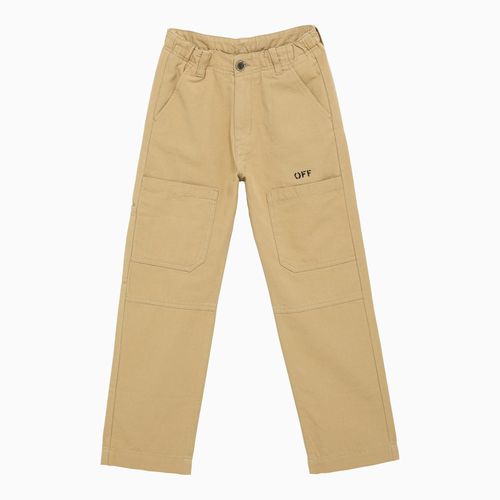 Pantalone regolare beige/nero in cotone - Off-White™ - Modalova