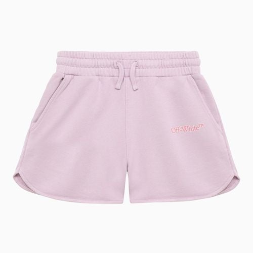 Lilafarbene Baumwollshorts mit Big Bookish-Logo - Off-White™ - Modalova