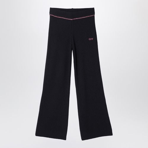 Black ribbed trousers with logo - Off-White™ - Modalova