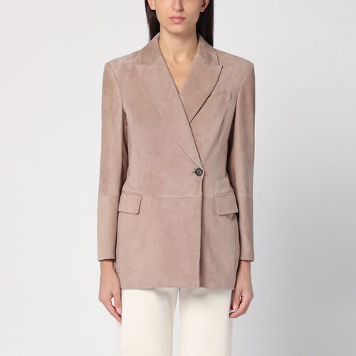 Beige suede jacket - Brunello Cucinelli - Modalova